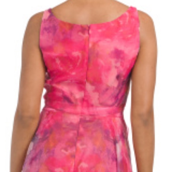 RENE BY RENE RUIZ NECK FLORAL ORGANZA PRINTED GOWN pink multi - Picture 5 of 16